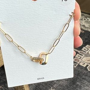 16” chain link necklace gold brass